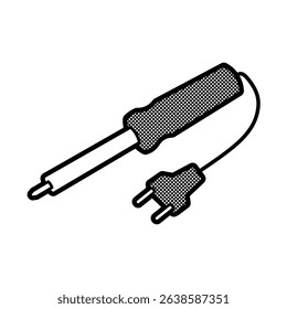 black and white picture of electronic soldering iron