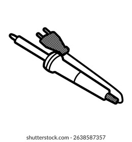 black and white picture of simple electronic soldering iron