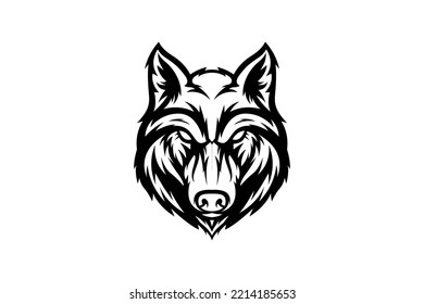 black and white pig vector logo image