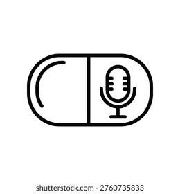 Black and white pill capsule with microphone inside