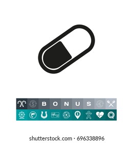 Black and white pill icon