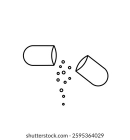 black and white pill vector. Capsule powder vector icon which can easily modify or edit.