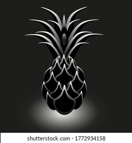 Black and white pineapple emblem