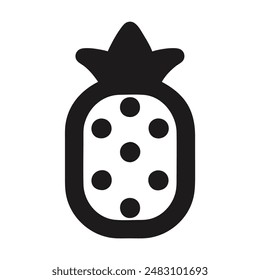 Black and white pineapple icon illustration. Vector illustration