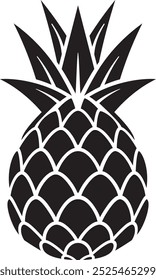 black and white pineapple logo vector illustration