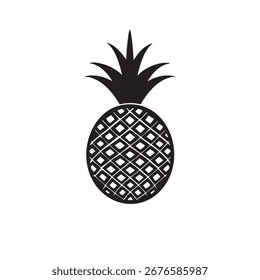 "Schwarze und weiße Ananas Silhouette Vektorgrafik"