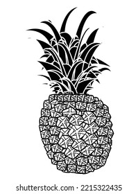 Diseño de arte vectorial de piña blanca y negra.Mejor ilustración de recursos gráficos. diseño gráfico vectorial para iconos y símbolos y diseño de logotipo y papel y uso de medios impresos, etc.