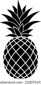 black and white pineapple vector, suitable for metal and wood laser cutting