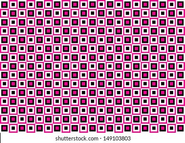 Black, White and Pink Squares. Vector