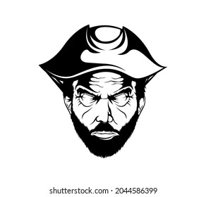 black and white pirate face
