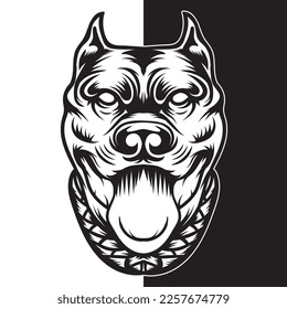 Schwarz-Weiß-Pittbull-Headz-Vektorgrafik