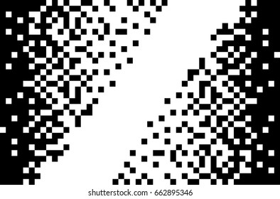 Arte de píxeles en blanco y negro. Fondo de vector abstracto. Diseño tecnológico moderno.