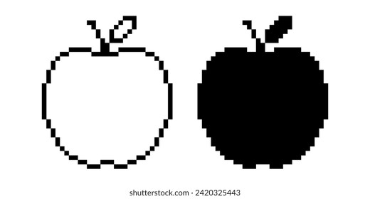 icono manzana en blanco