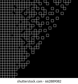 Black And White Pixel Background.  Abstract Vector Illustration. Modern Technology Design.