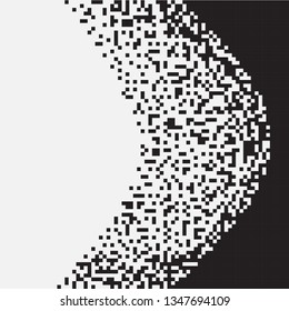 Black and white pixel background. Vector illustration for your graphic design. Abstract geometric background. 