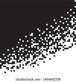 Black and white pixel background. Vector illustration for your graphic design. Abstract geometric background.