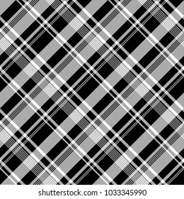 Black white pixel fabric texture seamless pattern. Vector illustration.