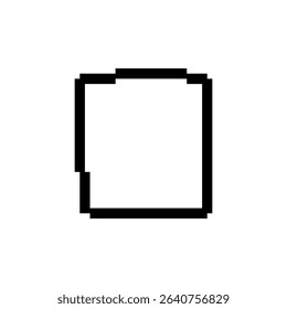 Black and white pixel frame icon with a simple mosaic border and square shape.