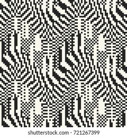Black And White Pixel Glitch Pattern