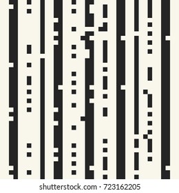 Black And White Pixel Glitch Stripe Pattern