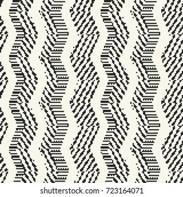 Black And White Pixel Glitch Wave Pattern