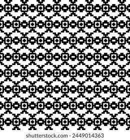 Black and white pixel seamless pattern