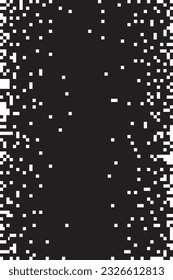 Black and white pixel style. 2D style pattern. Retro digital pattern, Mosaic graphics.