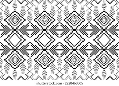black and white pixels geometric folklore ornament Tribal ethnic vector texture Seamless striped pattern in Aztec style Figure tribal embroidery Indian Scandinavian Gyp sy Mexican folk pattern ikat 