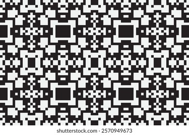 black and white pixels geometric folklore ornament Tribal ethnic vector texture Seamless striped pattern in Aztec style Figure tribal embroidery Indian Scandinavian Gyp sy Mexican folk pattern ikat