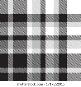 Black and White Plaid, checkered, tartan seamless pattern suitable for fashion textiles and graphics