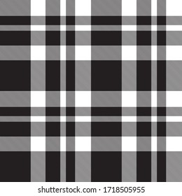 Black and White Plaid, checkered, tartan seamless pattern suitable for fashion textiles and graphics