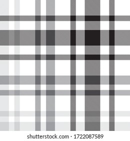 Black and White Plaid, checkered, tartan seamless pattern suitable for fashion textiles and graphics