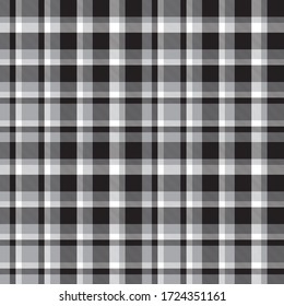 Black and White Plaid, checkered, tartan seamless pattern suitable for fashion textiles and graphics