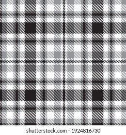 Black and White Plaid, checkered, tartan seamless pattern suitable for fashion textiles and graphics