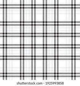 Black and White Plaid, checkered, tartan seamless pattern suitable for fashion textiles and graphics