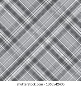Black and white plaid pattern. Abstract seamless striped wallpaper. Monochrome modern cage texture. Vector graphics of printing on fabrics, shirts, textiles, curtains.