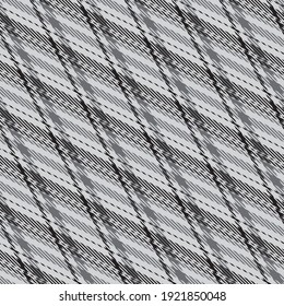 Black and white plaid pattern. Abstract seamless striped wallpaper. Monochrome modern cage texture. Vector graphics of printing on fabrics, shirts, textiles, curtains.