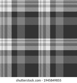 Black and white plaid pattern. Abstract seamless striped wallpaper. Monochrome modern cage texture. Vector graphics of printing on fabrics, shirts, textiles, curtains.