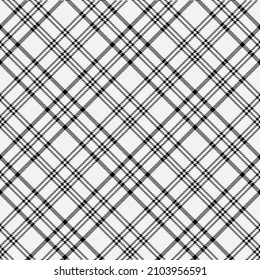 Black and white plaid pattern. Abstract seamless tartan wallpaper. Modern fashion cage texture. Vector graphics of printing on fabrics, shirts, textiles, curtains.