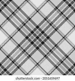 Black and white plaid pattern herringbone. Abstract seamless tartan wallpaper. Modern fashion cage texture. Vector graphics of printing on fabrics, shirts, textiles, curtains.