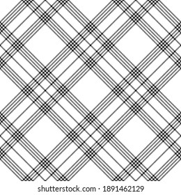 Black white plaid pattern. Seamless tartan textured check plaid tartan graphic for tablecloth, dress, blanket, or other modern autumn winter fashion fabric design.