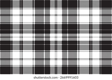 Patrón de cuadros en blanco y negro - textura de tela de tartán sin costuras