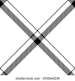 Black white plaid pattern striped texture. Seamless simple tartan check plaid graphic for spring summer autumn winter flannel shirt, skirt, scarf, other modern everyday casual fashion textile design.