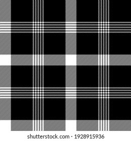 Black white plaid pattern vector graphic. Houndstooth seamless tartan simple check background for scarf or other modern everyday menswear and womenswear autumn winter fashion textile design.
