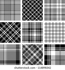 Black and white plaid patterns