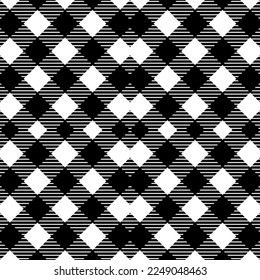 black and white plaid seamless geometric pattern 