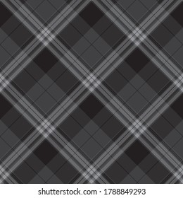 Black and white plaid seamless pattern. Classical checkered abstract texture. Tartane. Monochrome Scottish cage. Vector graphics of printing on fabrics, shirts and textiles.