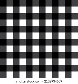 Black and white plaid seamless pattern background. Vector illustration.