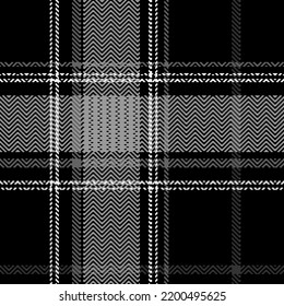 Black and white plaid seamless pattern. Modern fashion straight and oblique cage herringbone texture wallpaper. Of printing on fabrics, shirts, textiles, curtains. Vector.