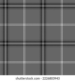 Black and white plaid seamless pattern. Modern cage pixel texture fashion wallpaper. Vector graphics of printing on fabrics, shirts, textiles, curtains.